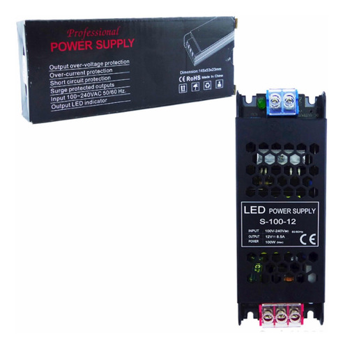 Fuente De Poder 100 Watt 12 Volt A 8.5 Amp