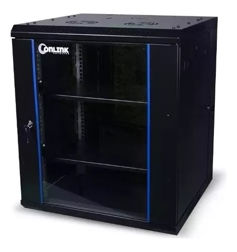 Rack Pared Fijo Puerta  Vidrio 12u Onlink Gabinete Abatile