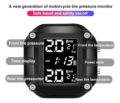 W Monitoreo De Presión De Neumáticos Motocicleta Detector
