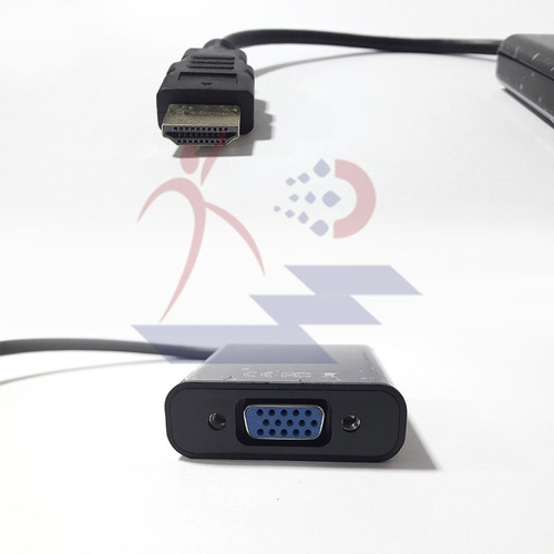 Imagen 3 de 4 de Cable Adaptador Unno Ad4202bk Convertidor Hdmi A Vga