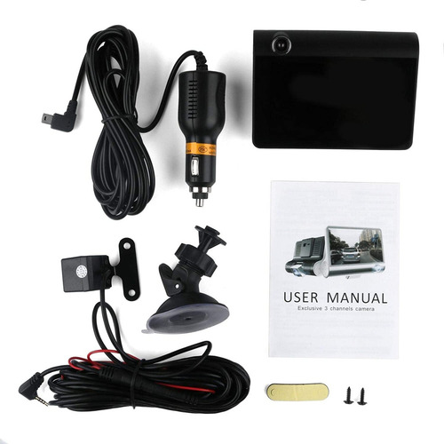 Pj Vídeo Retrovisor Dvr Hd Para Coche Con Doble Lente 1080p