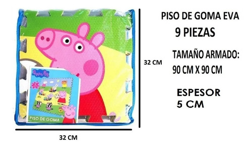 Imagen 2 de 5 de Peppa Pig Piso De Goma Eva Tapimovil Playking