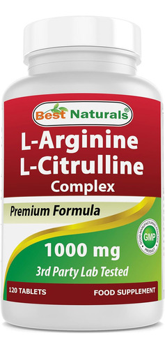 Best Naturals Complejo L Arginina L Citrulina 1000mg 120 Tab