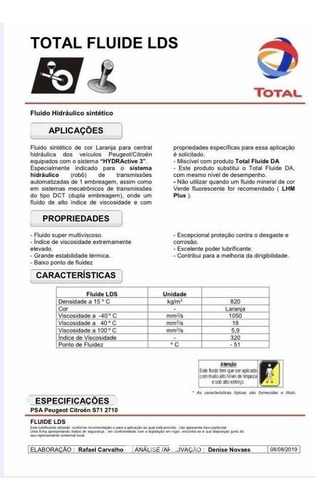 Imagem 2 de 2 de Óleo Total Fluide Lds Direção Eletro Hidráulica 1l Original