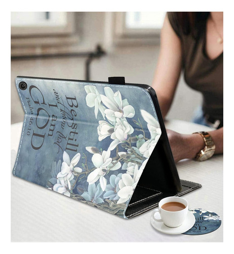 Bwooll Funda Para La Nueva Tableta Fire Hd Hd 10 Plus 10.1 Y Citas Cristianas Versículo Bíblico Salmo 46:10.