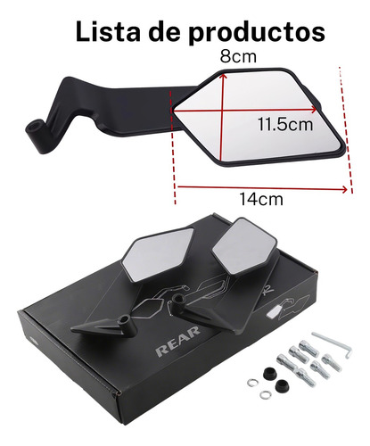 Alerón De Espejos Retrovisores Moto Invisible Modificado New