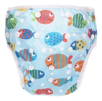 Comprar Pañal Regulable Reutilizable De Natación Celeste Peces