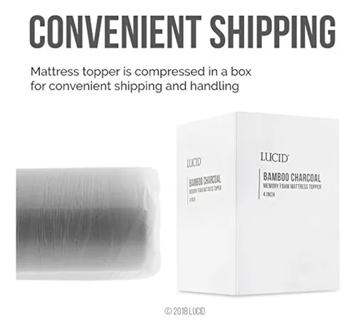 Cubrecolchón Lucid De 4 Pulgadas, Doble Espuma Viscoelástica