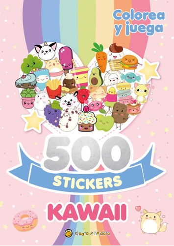 500 Stickers Kawaii - Libro Para Colorear + Stickers Guadal