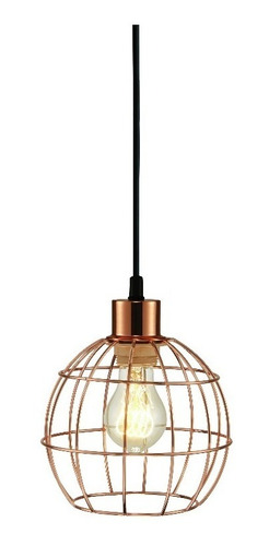 Pendente Estilo Industrial Aramado Retrô Metal Cor Cobre