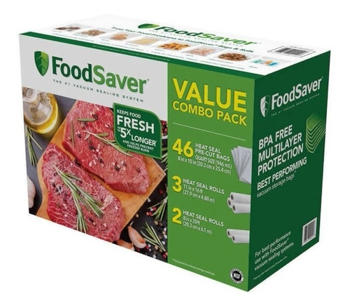 Kit Bolsas Y Rollos Empaque Al Vacio De Alimentos Foodsaver