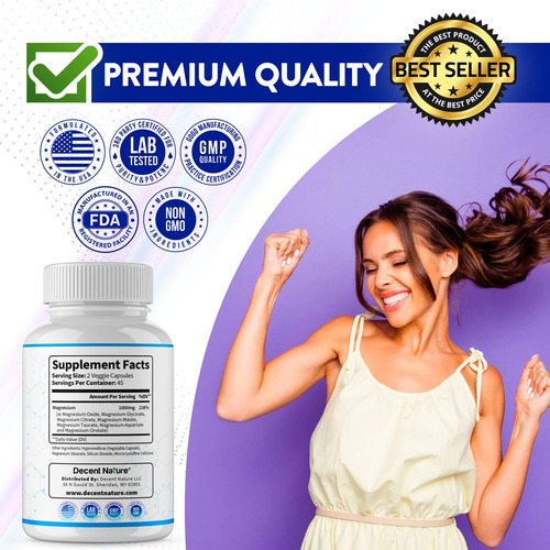 Suplemento Decent Nature Magnesium Complex 7 1000 Mg 90 Cáps