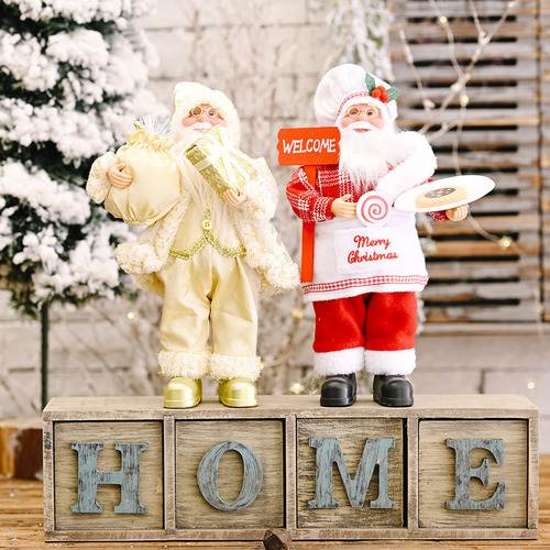 Figura De Escritorio De Decoración De Papá Noel De Navidad R