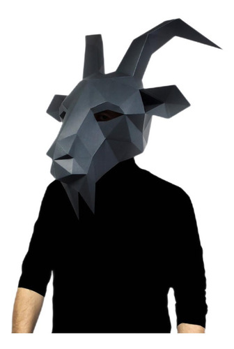 Imagen 2 de 3 de Máscara Black Phillip Para Armar Papercraft Papiroflexia