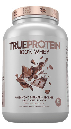 True Protein 100% Whey Concentrado Isolado 874g True Source Sabor Milk chocolate