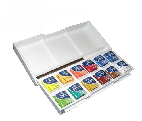 12 Acuarelas Cotman Winsor & Newton  Estuche De Lujo Pincel