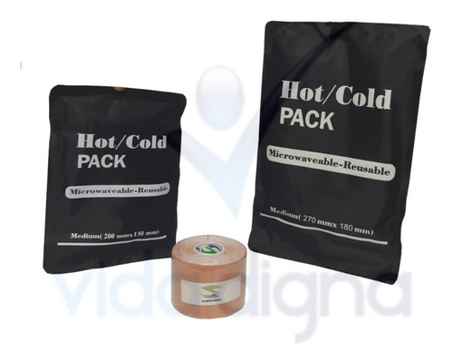 Kit 2 Compresas Gel Frio/caliente + Cinta Kinesiologica Sc