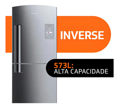 Geladeira com freezer Brastemp Ative! BRE80AR con capacidad de 573L 127V -inox