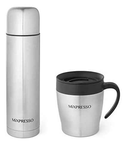 Mixpresso Coffee Flask +coffee Mug, Acero Inoxidable D8dzb