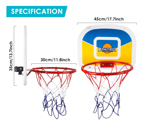 Aro De Baloncesto Para Cama Elástica Con Bomba Y 2 Mini Bola