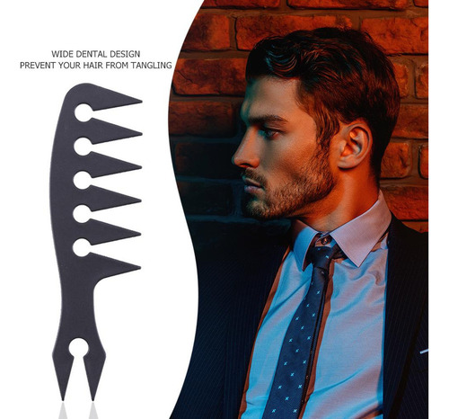 Peineta De Pelo Pro Para Hombre, De Plástico, Dientes Anchos