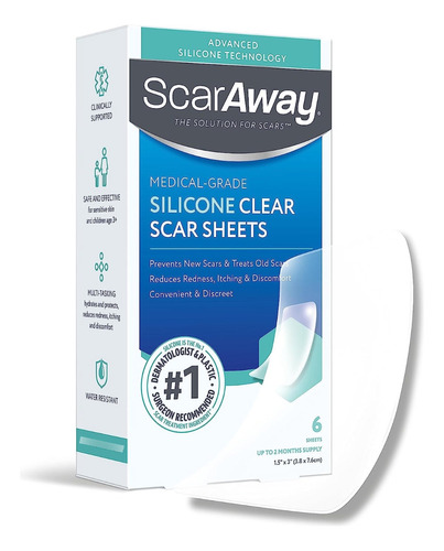 Scaraway Parches De Silicona Transparente 6 Pzas, Cicatrices