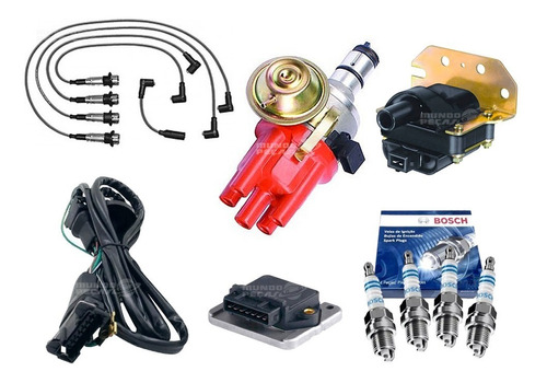 Kit Ignição Eletrônica Fusca Kombi C/ Cabo Preto E Velas