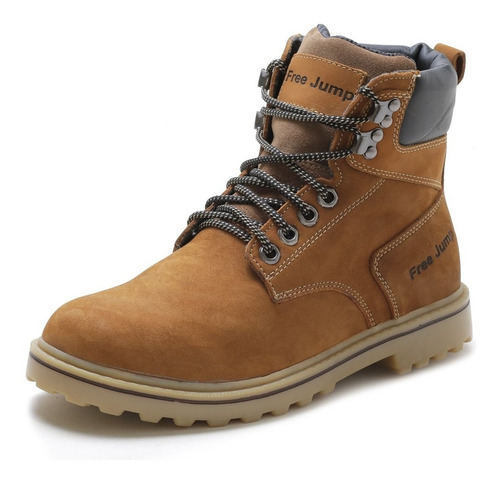 Bota Masculina Couro Original Adventure Coturno Free Jump