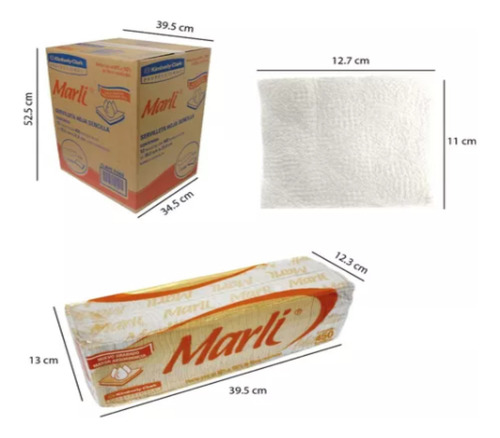 Servilleta Marli Tradicional Caja 5,400 Piezas, 12/450hjs
