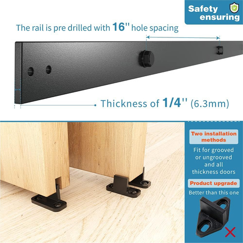 Kit De Hardware Para Puerta De Granero Corrediza De 4 Pies X