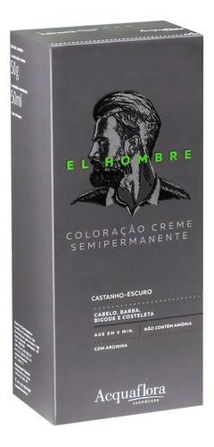  Acquaflora El Hombre Kit Coloração 50g - Castanho Escuro