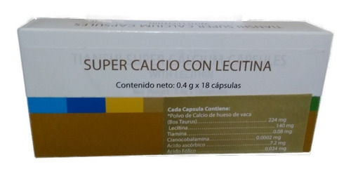 Super Calcio Con Lecitina Tiens 100% Natural