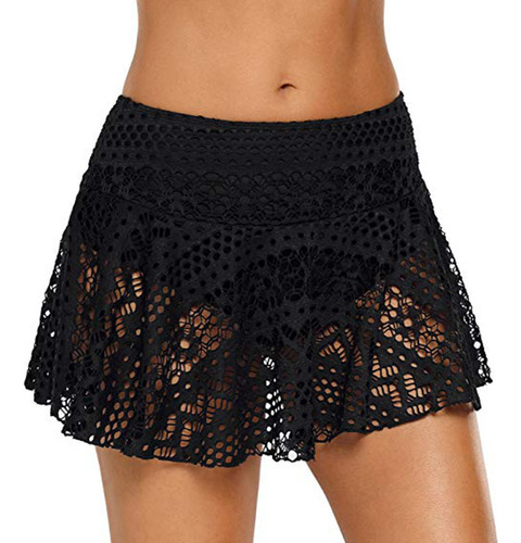 Traje De Baño De Encaje Con Falda De Ganchillo Para Mujer, P
