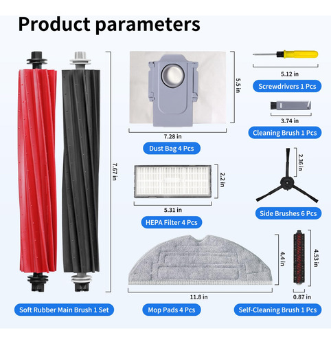 Accesorios P/robot Aspirador Roborock S8 Pro Ultra-21un