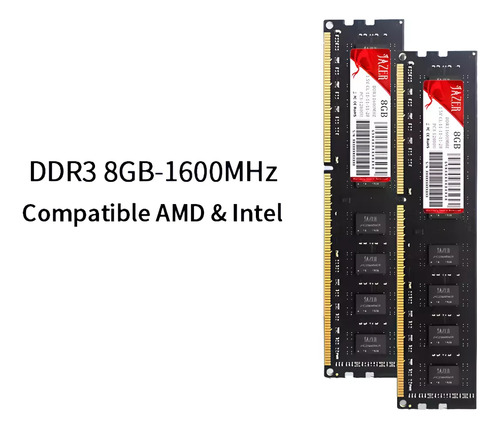 Kit Memória Ram Jazer 16gb (2x8gb) Ddr3 1600mhz Preto