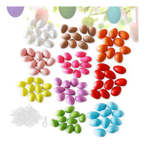 100 Piezas De Huevos De Pascua Artificiales, Cesta De