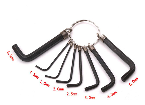Llave 8 Piezas Para Guitarra, Hexagonales, De Llave De