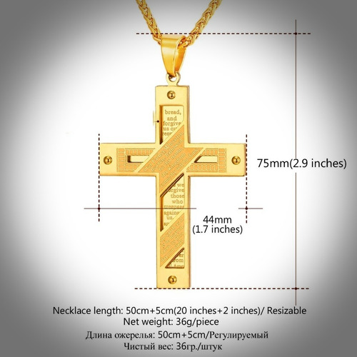 Cadena Cruz Oro 18kgp