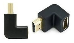 Adaptador Hdmi Macho A Hdmi Hembra Codo 90 Grados Ficha Oro