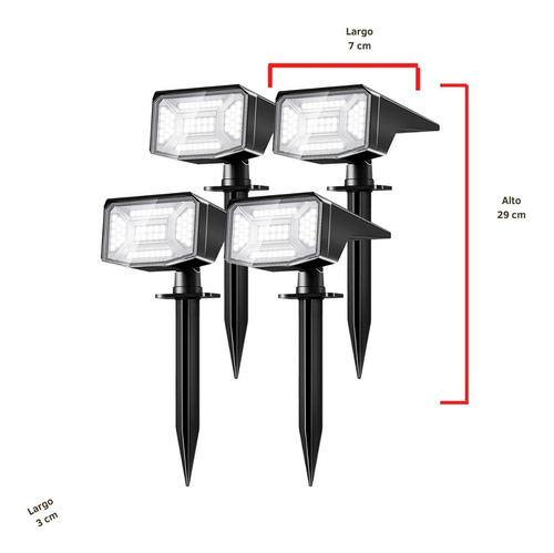 Mini Estaca Reflector 50 Led Luz Solar Exterior Blanco Frio