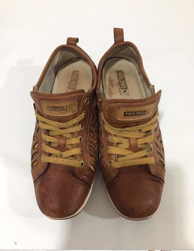 Zapato Zapatilla De Cuero Marca Pikolinos N*39 Café Usado Zapato Zapatilla De Cuero Marca Pikolinos N*39 Café Usado