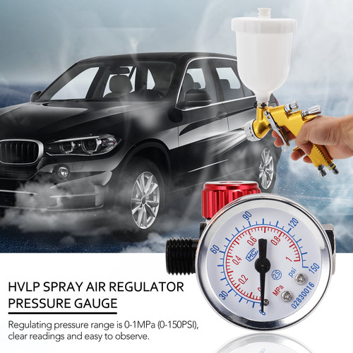 Imagen 8 de 9 de Hvlp Pulverizador De Aire Regulador De Presión 1/4 Mini Aire
