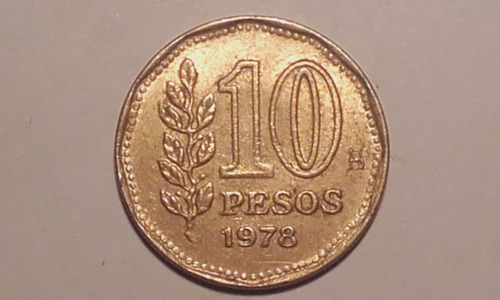 Variante - 10 Pesos 1978 - Girada 45º