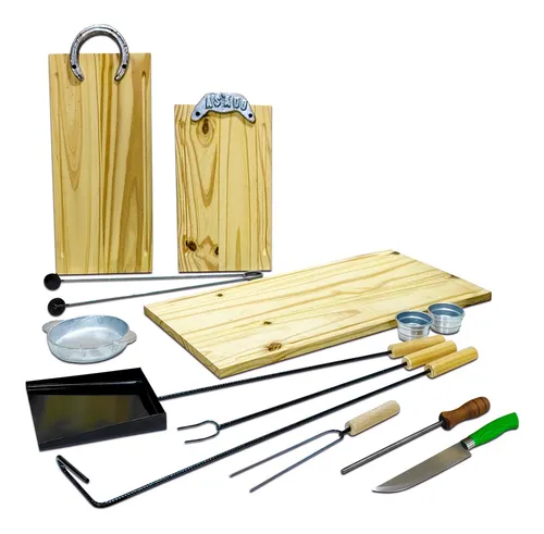 comprar Set De Parrilla Herramientas Asador Provoleta Tablas Set ×13