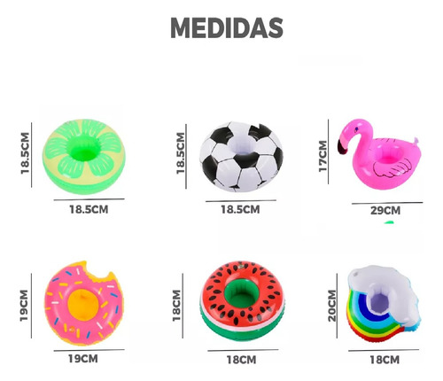3 Porta Vasos Inflable Albercada Fiesta Jardin
