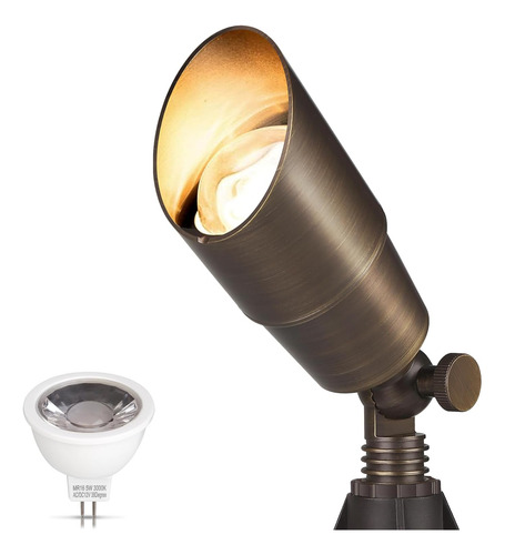 Foco De Latón Macizo Led Exterior Ip44 12v 2700k