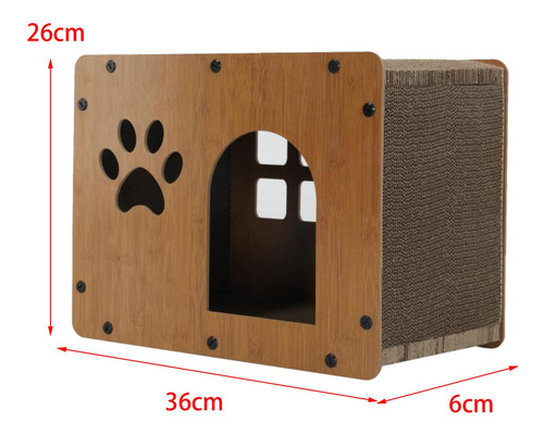 Rascador Y Casa Para Gatos Cartón Suministros Para Mascotas