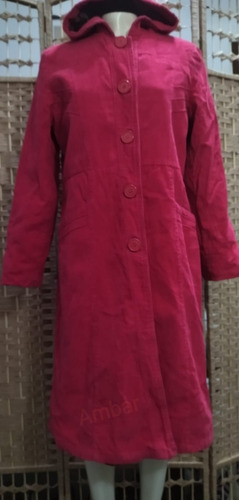 Campera Pana Roja T O Q E Con Capucha, Interior Capitoneado