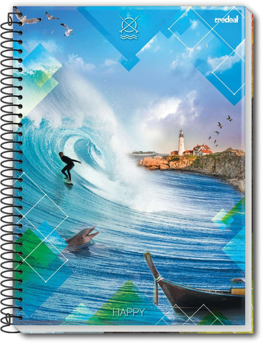 Caderno 01x1 Flexivel 2018 Happy Adventure 96f Credeal C/10