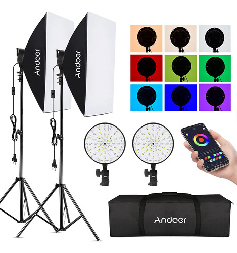 Kit De Iluminación Rgb Softbox, 50w 3200k-5500k Kit De...